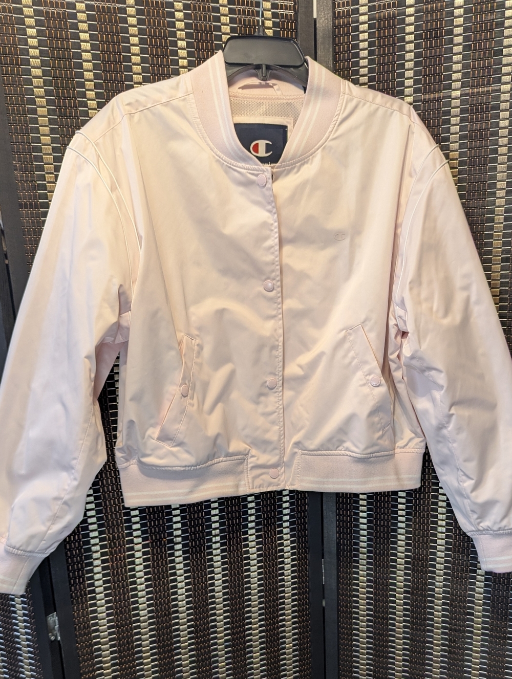 Champion Pale Pink Women's Cropped Bomber Jacket (XL)